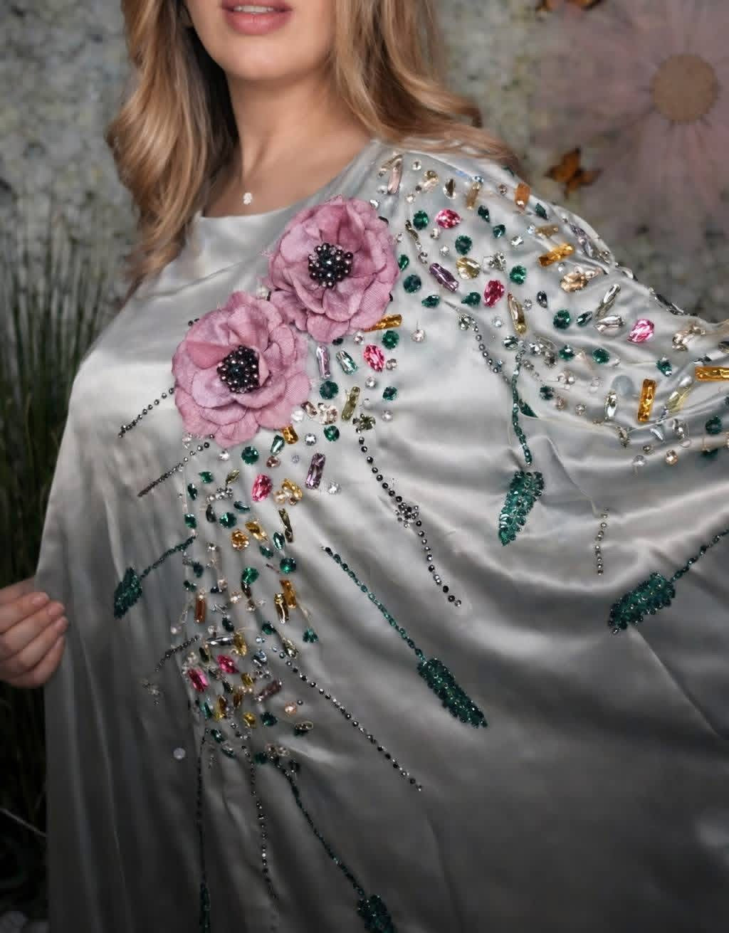 Satin kaftan dress